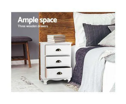 Vintage Bedside Table - White