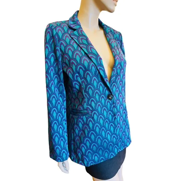 Vintage Cotton Jacket Blazer Made in Italy Sz Medium One button Closure