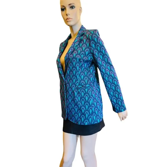 Vintage Cotton Jacket Blazer Made in Italy Sz Medium One button Closure