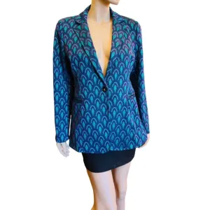 Vintage Cotton Jacket Blazer Made in Italy Sz Medium One button Closure