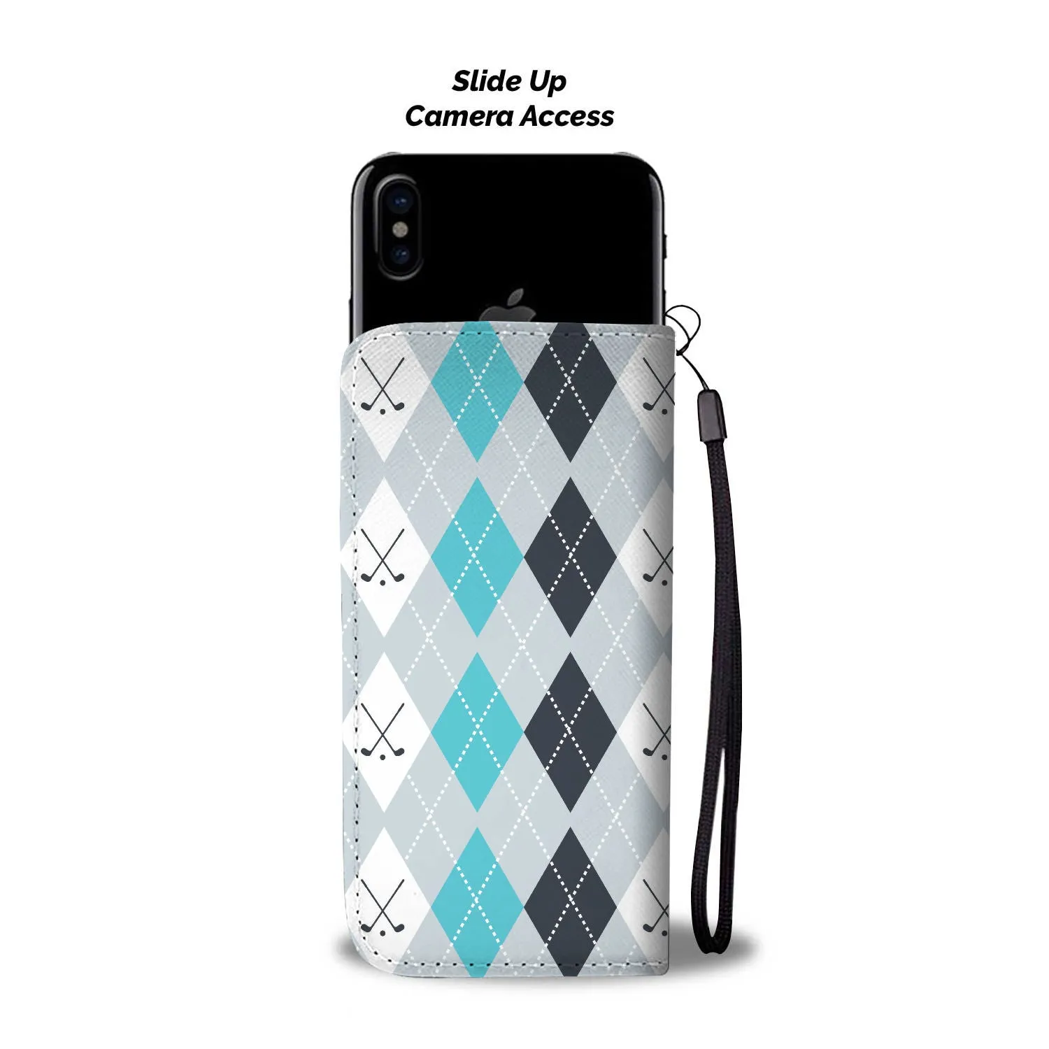 Vintage Golf Pattern Phone Wallet Case