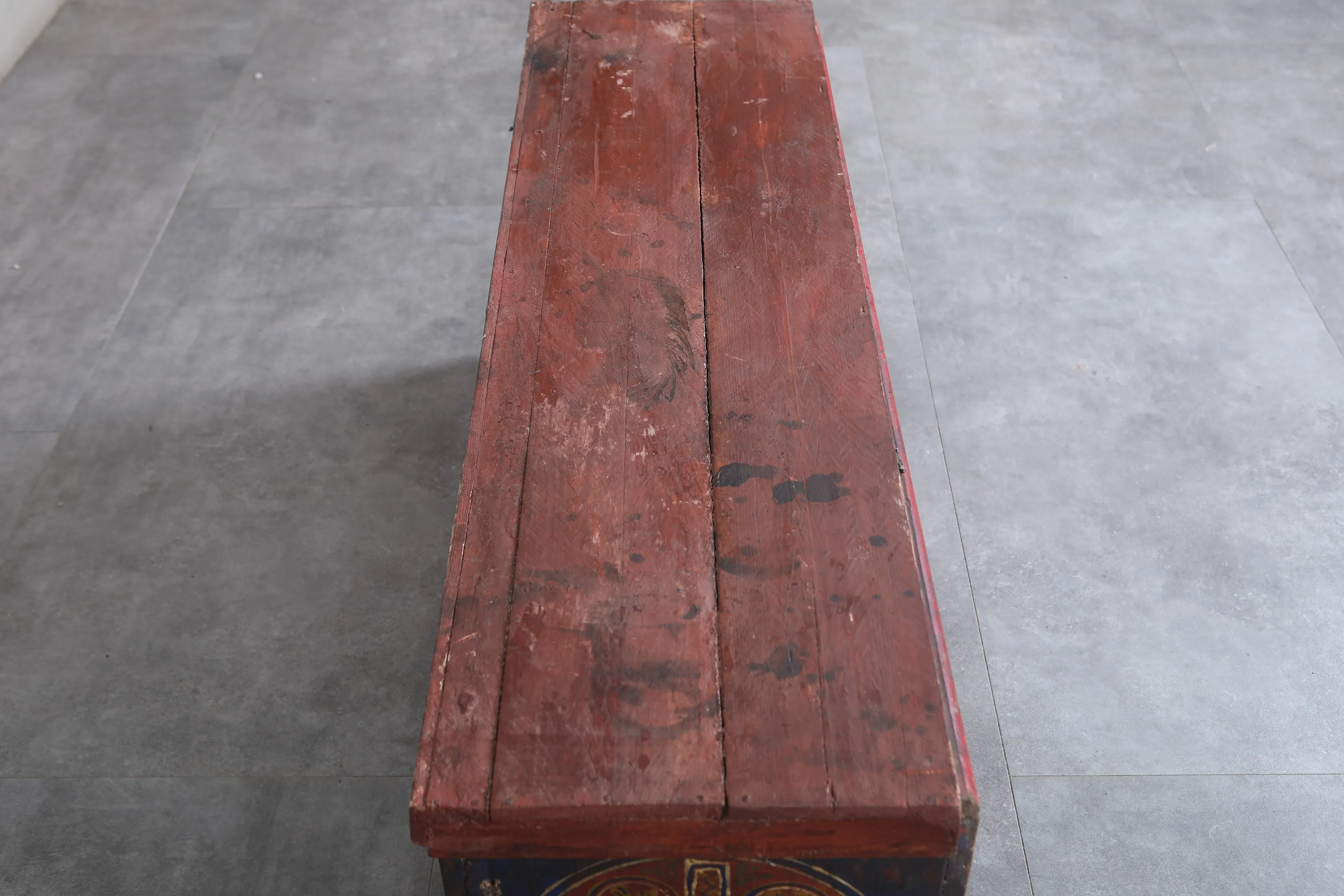 Vintage Moroccan chest  H 20.4  inches x W 49.6 inches x D 13.7 inches