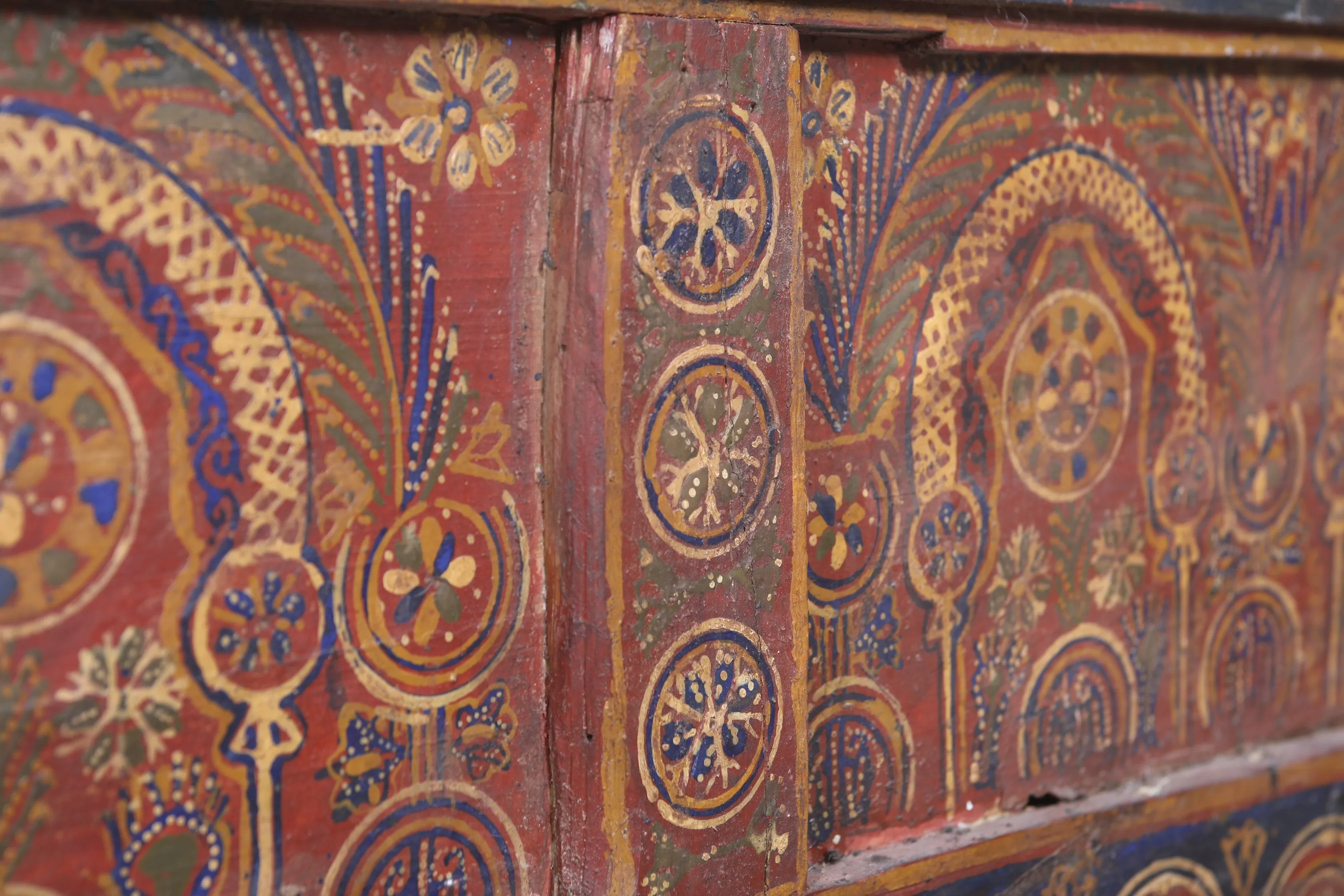 Vintage Moroccan chest  H 20.4  inches x W 49.6 inches x D 13.7 inches