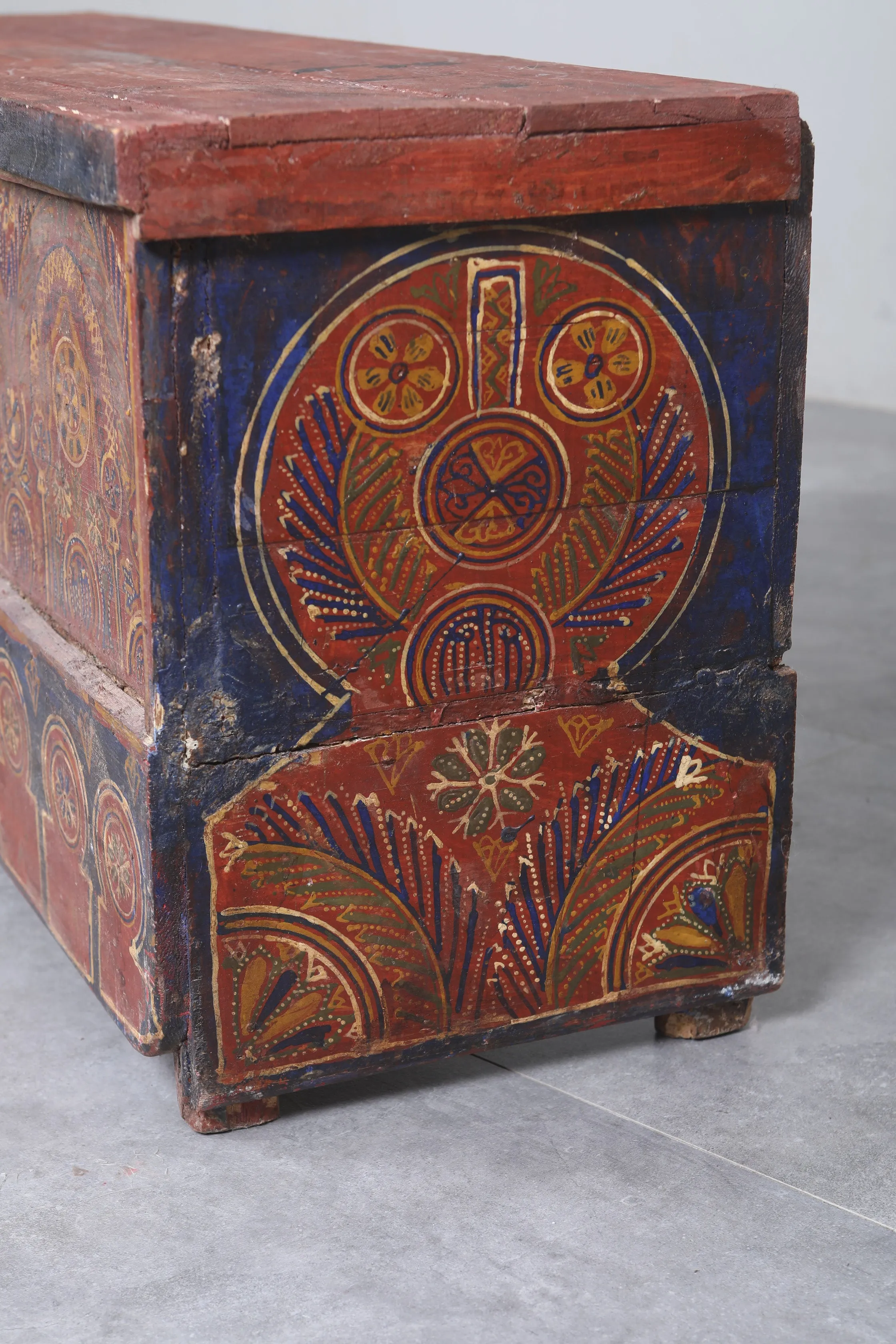 Vintage Moroccan chest  H 20.4  inches x W 49.6 inches x D 13.7 inches