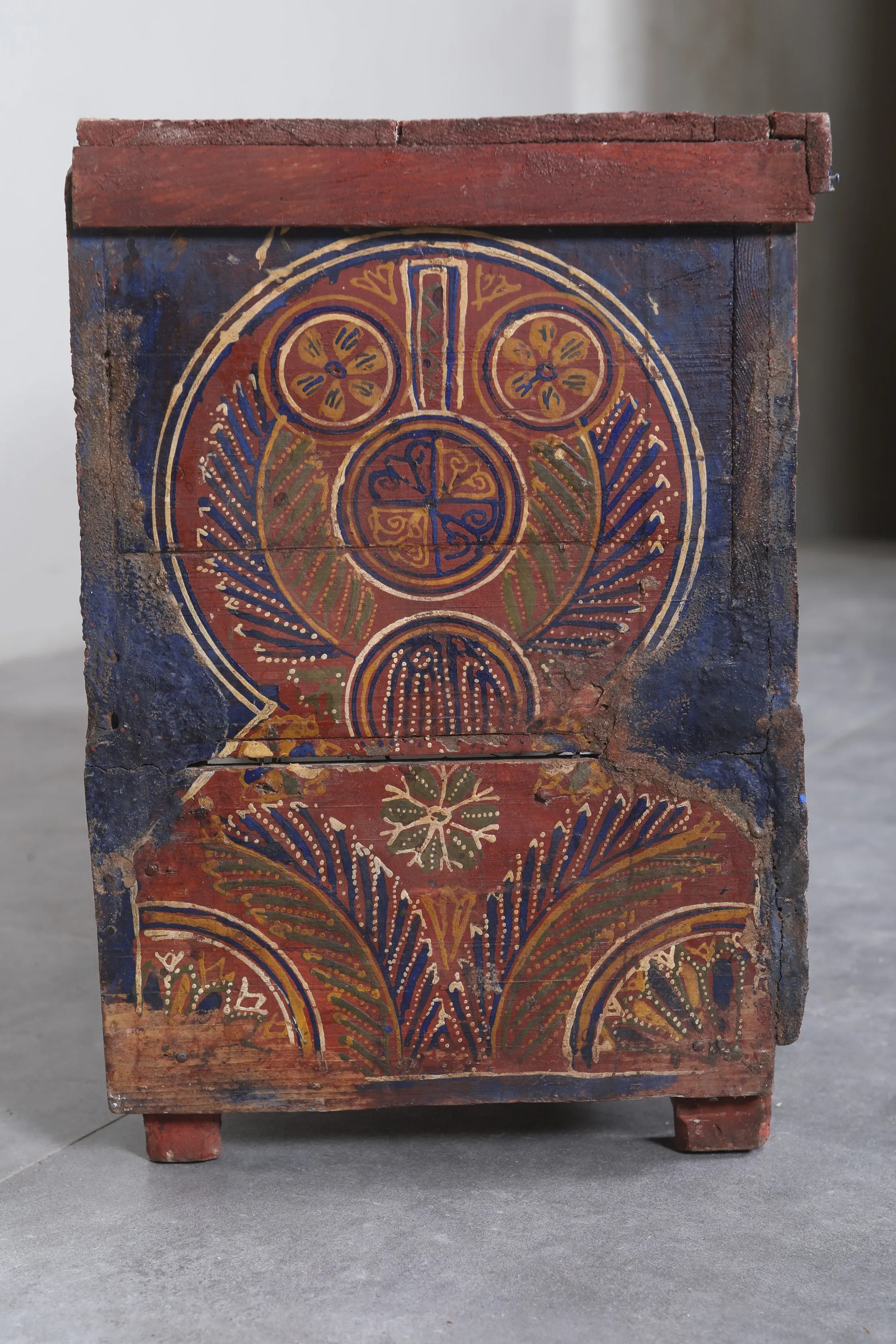 Vintage Moroccan chest  H 20.4  inches x W 49.6 inches x D 13.7 inches