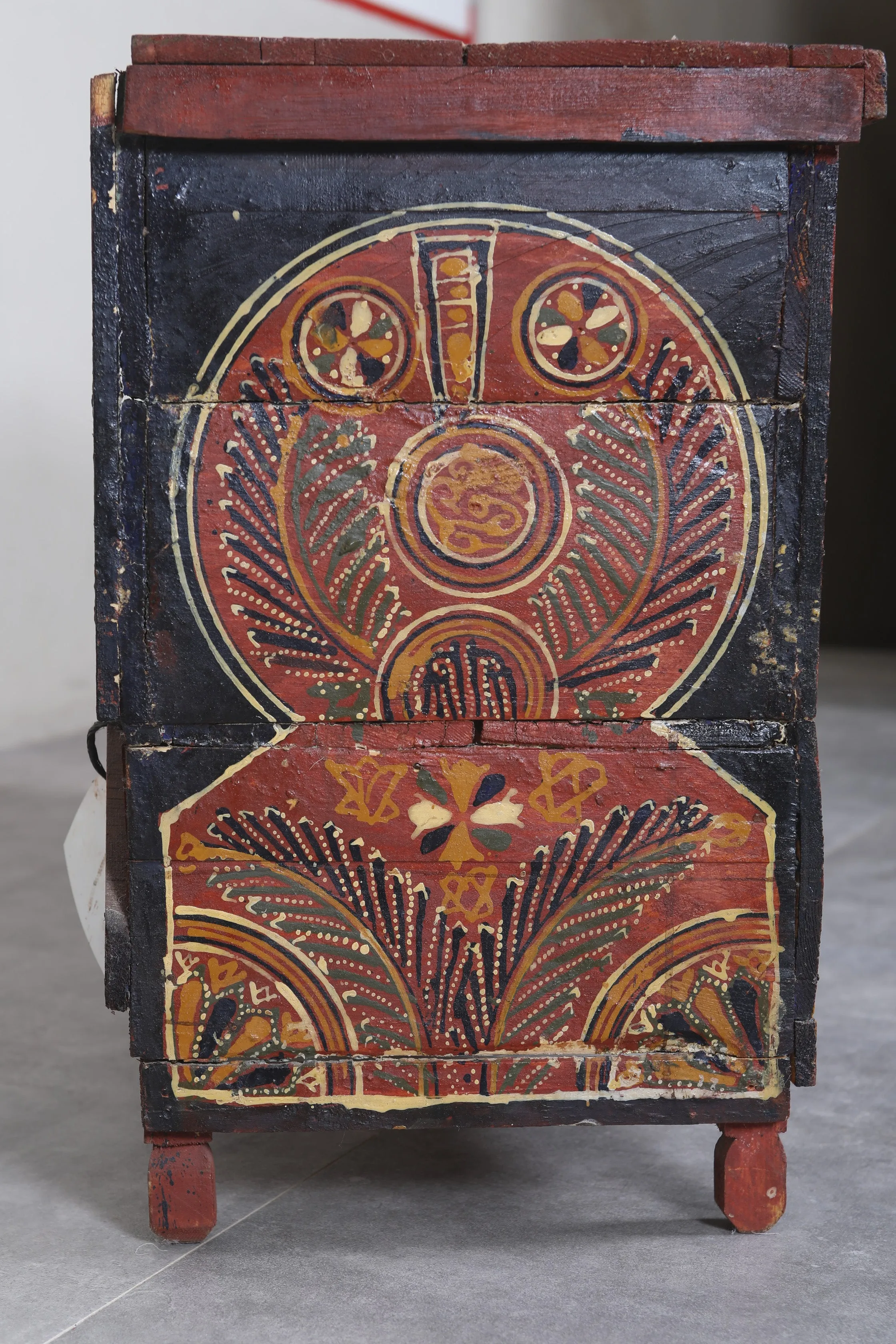 Vintage Moroccan chest  H 22.4 inches x W 51.1 inches x D 13.7 inches