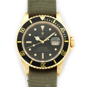 Vintage Rolex Yellow Gold Submariner Ref. 16808