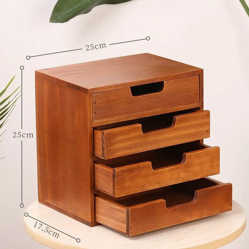Vintage Wooden Multifunctional Drawer Storage Box