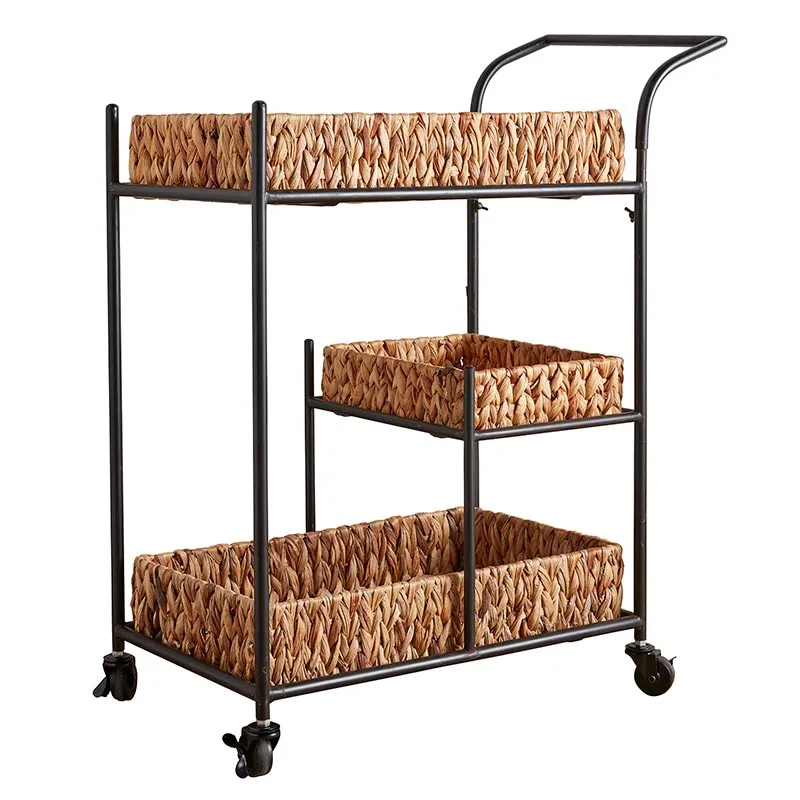 Water Hyacinth Three-Tier Cart