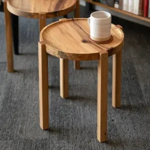 Waverly Side Table | Modern Round Wood Side Table