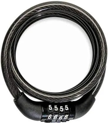 Wavva Cycle Locks Anti-Theft Steel Strong Bike Lock Bicycle Helmet Lock with Password (Black)