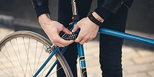 Wavva Cycle Locks Anti-Theft Steel Strong Bike Lock Bicycle Helmet Lock with Password (Black)