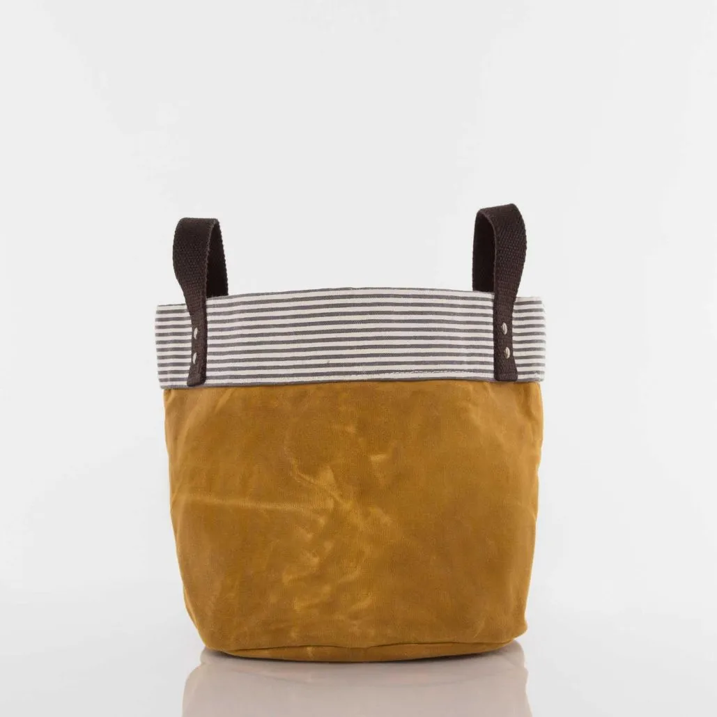 Waxed Canvas Round Bottom Storage Tub