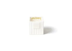White Stripe Nesting Cube Small