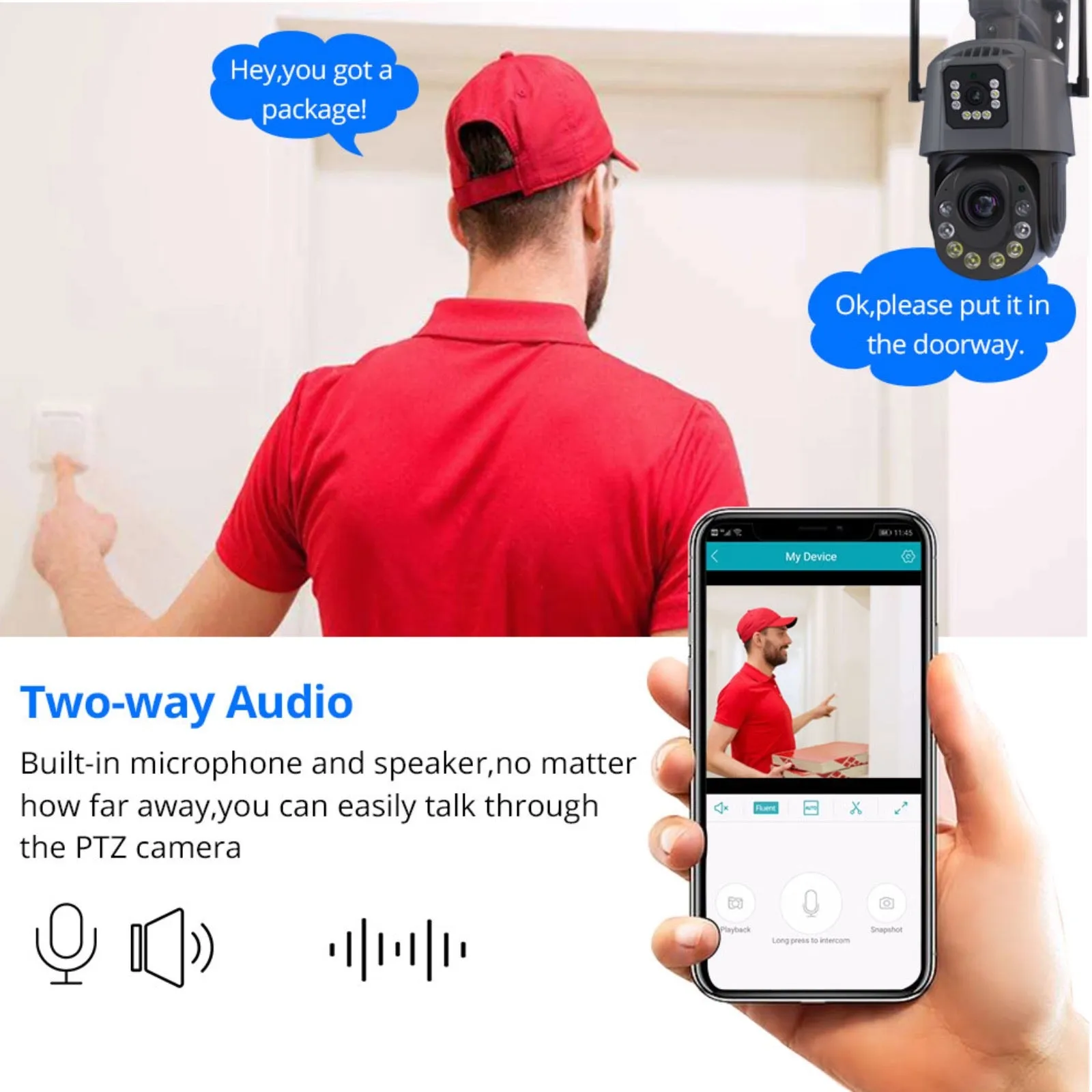 Wi-Fi 6MP Dual Lens Camera 36x Zoom Waterproof Dome Outdoor Tracking Smart Home Security PTZ IP CCTV