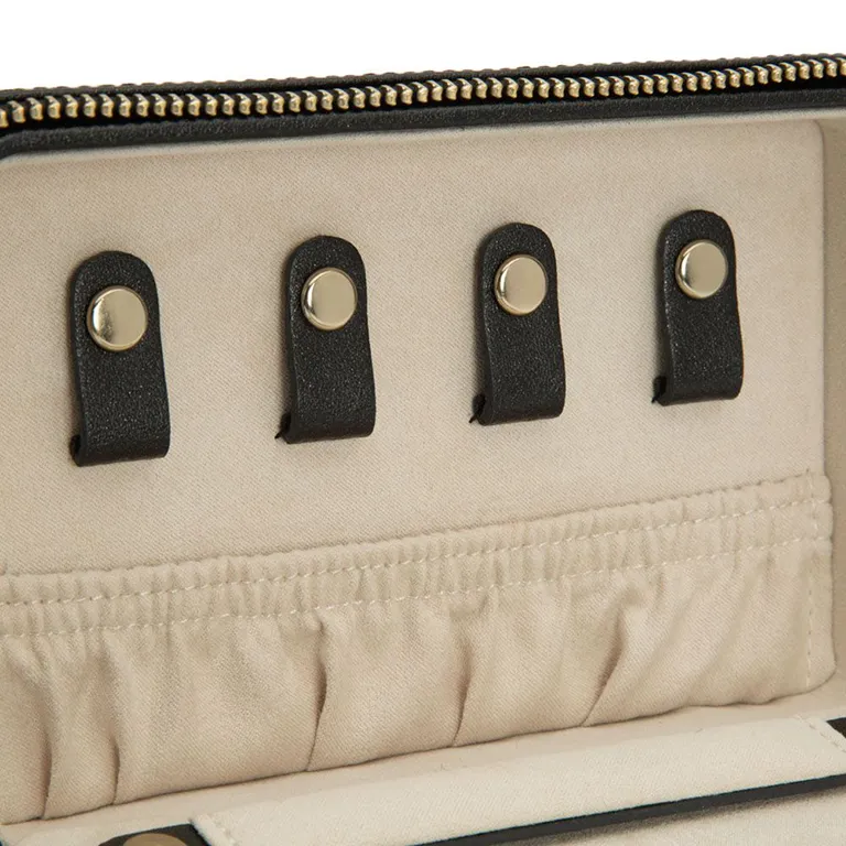 WOLF Leather Jewelry Zip Case in Black Anthracite