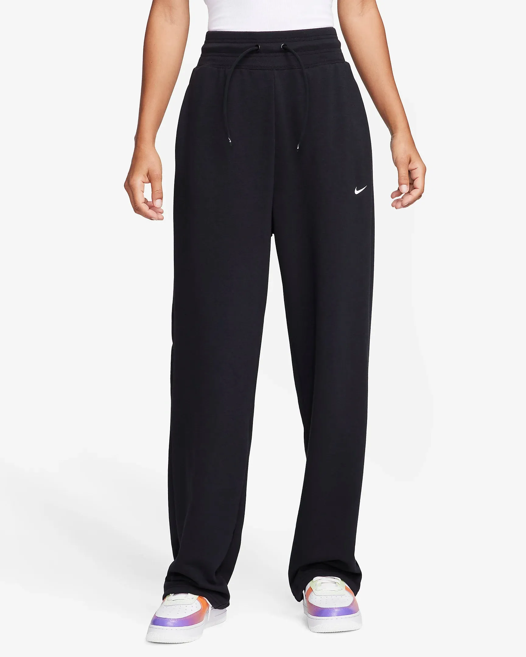 Women's Dri-FIT One High-Waisted Full-Length Open-Hem French Terry Sweatpants
