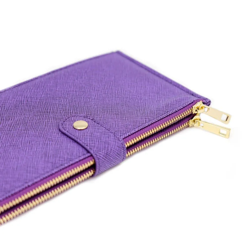 Womens Wallet RFID Blocking Bifold Multi Card Case Wallet with Zipper Pocket Crosshatch - Red