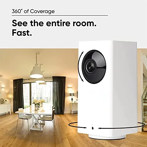 Wyze Cam Pan v2 1080p Pan/Tilt/Zoom Wi-Fi Indoor Smart Home Camera with Color Night Vision, 2-Way Audio, Compatible with Alexa & The Google Assistant, White