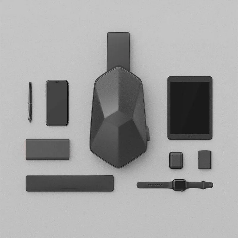 Xiaomi Beaborn Polyhedron Backpack USB Bag Waterproof Mens Women Travel Camping Leisure Sports Chest Pack Bags