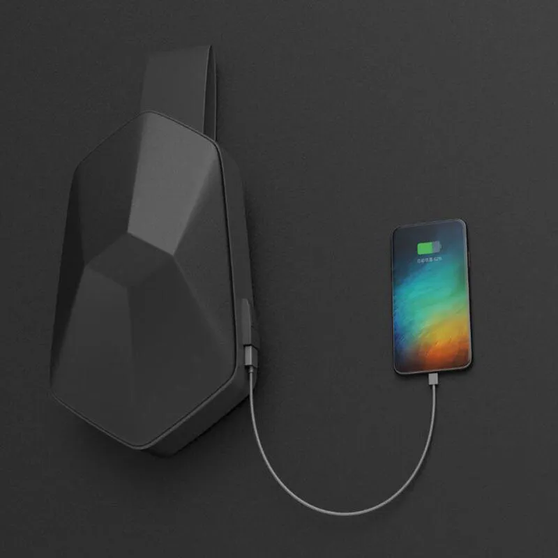 Xiaomi Beaborn Polyhedron Backpack USB Bag Waterproof Mens Women Travel Camping Leisure Sports Chest Pack Bags