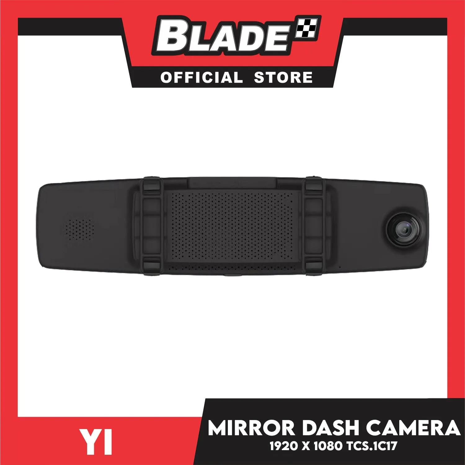 YI Mirror Dash Cam YCS.1C17- Dual Dashboard Camera Recorder with Touch Screen, Mobile APP, Front Rear View HD Camera, G Sensor, Reverse Monitor & Loop Recording