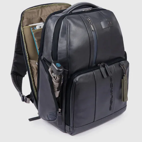 Zaino Fast-Check Piquadro Porta PC e Ipad in Pelle Urban Nero