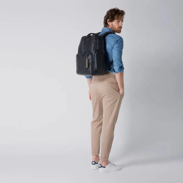 Zaino Fast-Check Piquadro Porta PC e Ipad in Pelle Urban Nero