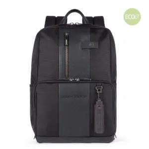 Zaino Piquadro Porta PC e Porta Ipad® in Tessuto Riciclato Brief 2 Nero