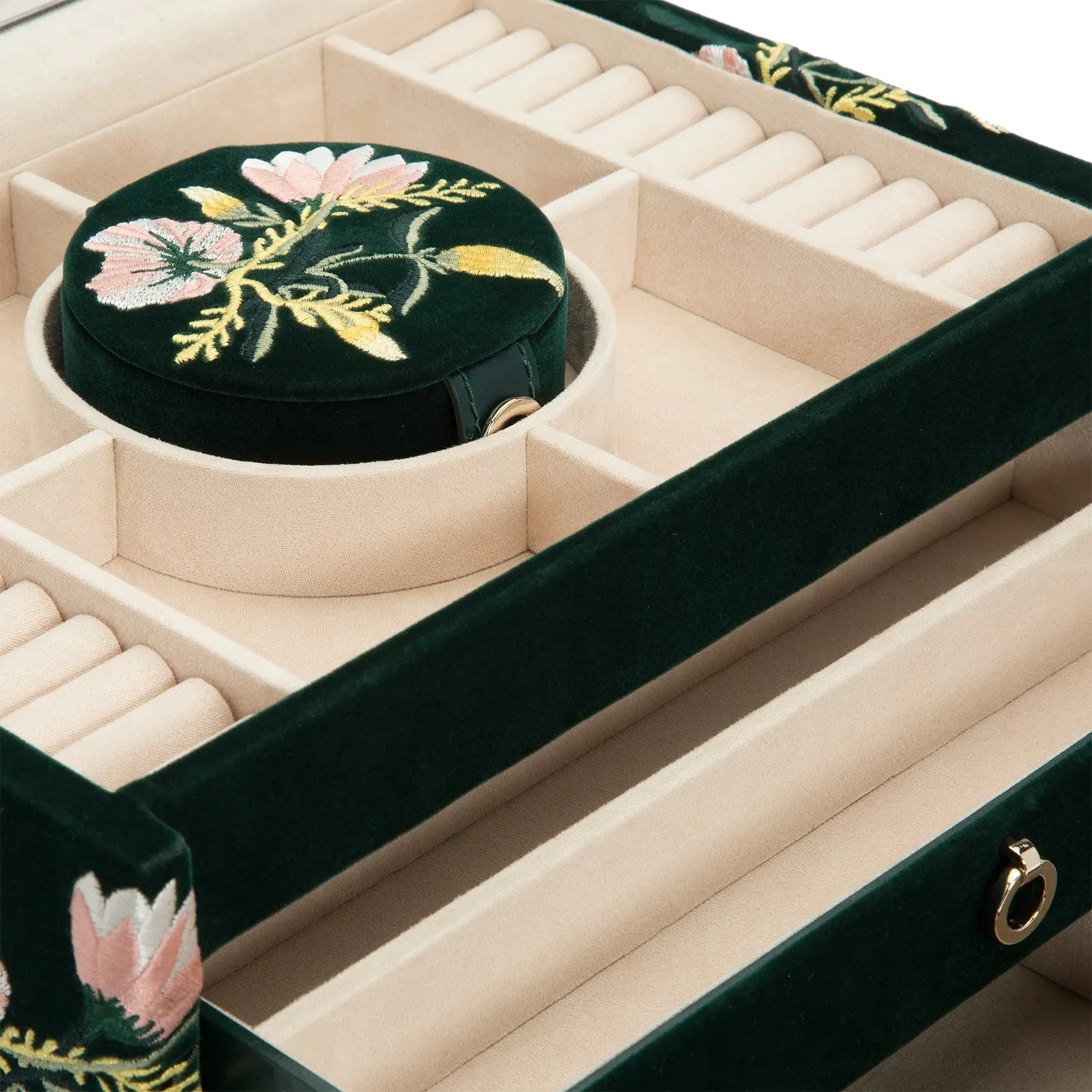 Zoe Medium Jewelry Box Forest Green